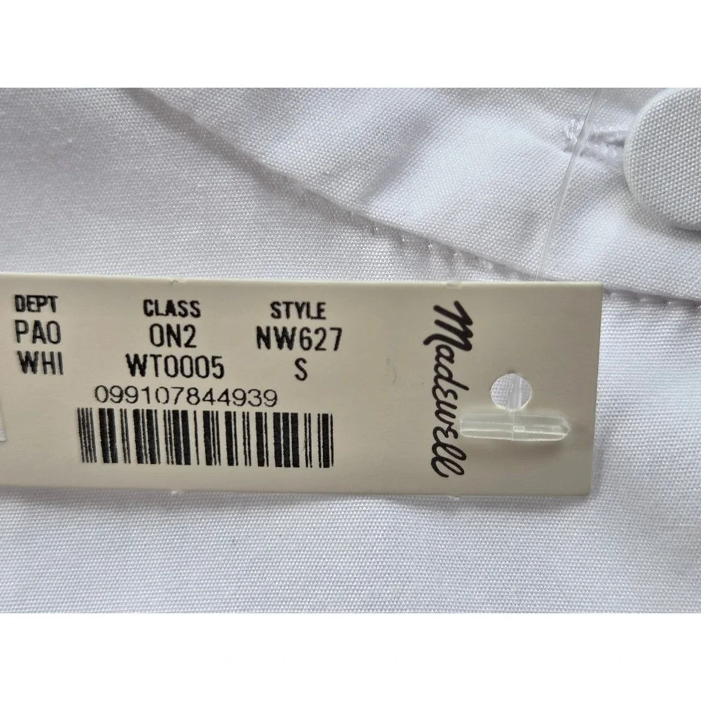 Madewell Puff Sleeve Button Up‎ Shirt Women S White NWT $88 NW627